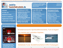 Tablet Screenshot of mobile-bootsfahrschule.de
